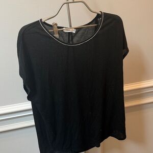 Vince Elegant Black Short Sleeve Tee